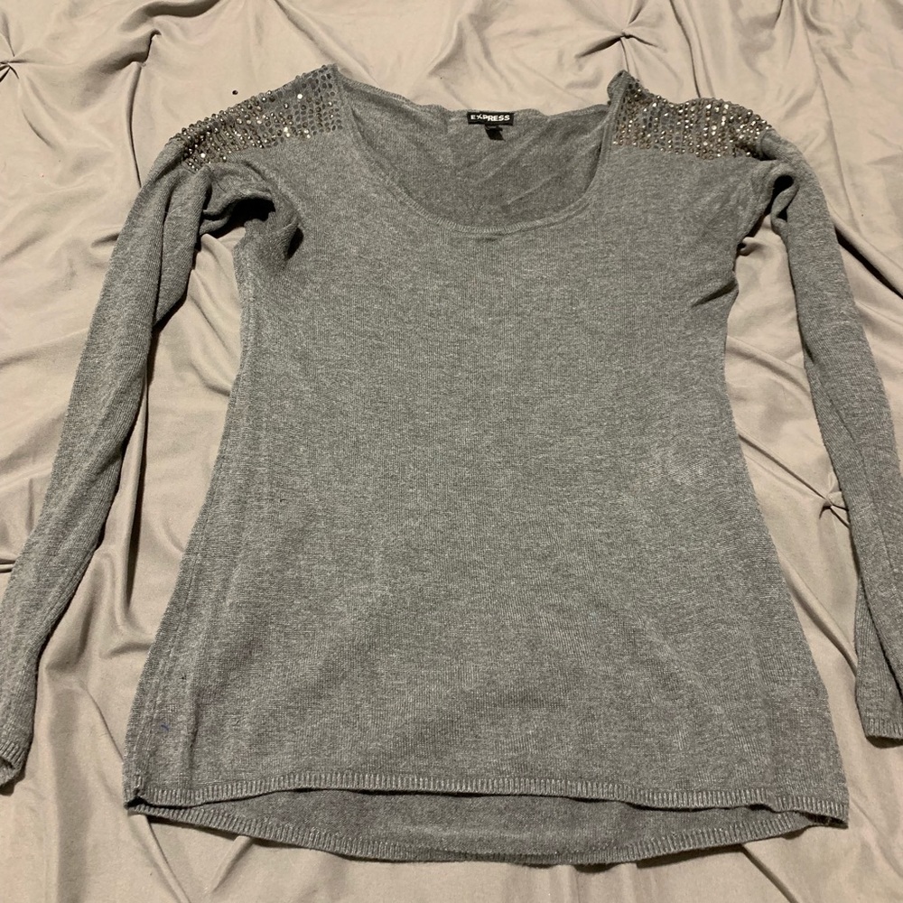 Express sweater with rhinestone shoulders